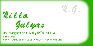milla gulyas business card
